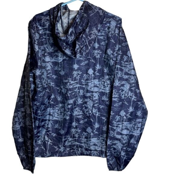 Sunrise Kingdom Palm Tree Blue Wind Breaker size Large - Picture 2 of 5